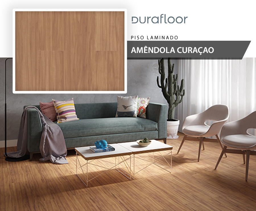 PISO LAMINADO DUR NEW WAY AMENDOLA CURACAO 15 *CX10* - Imagem 4